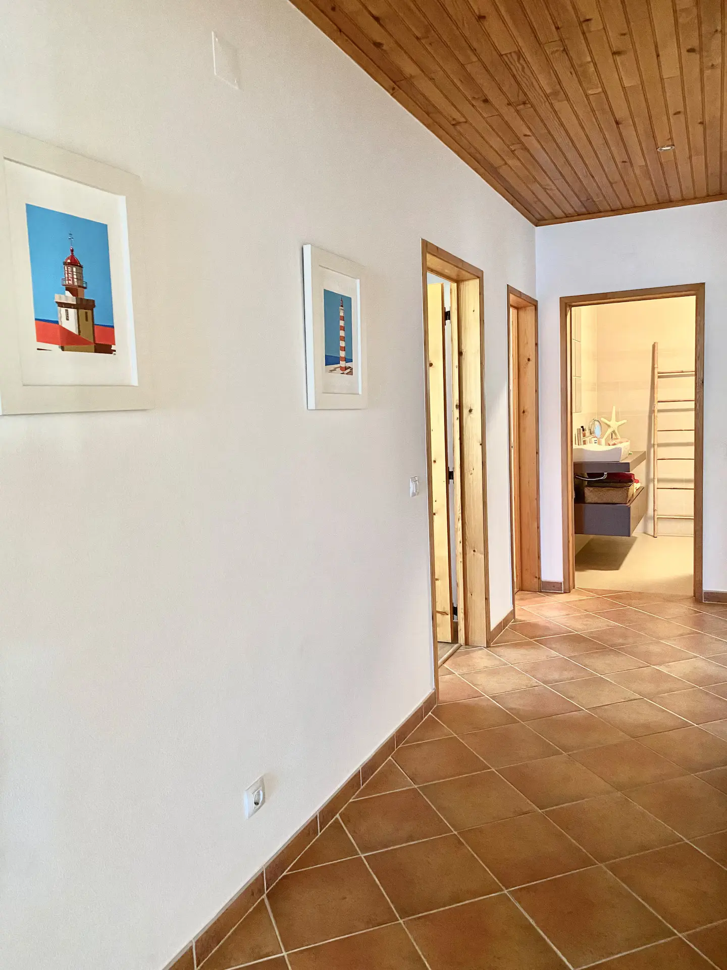 Zona de quartos da Quinta dos Citrinos, casa de férias em Relvas Verdes, Alentejo